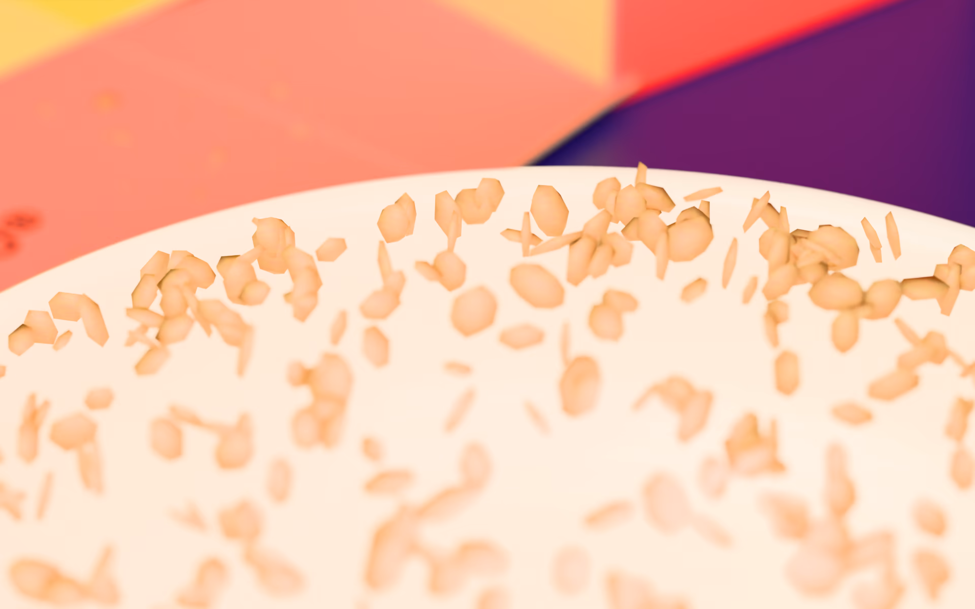 Macro del cuenco de avena junto al estuche de Granola Cartel