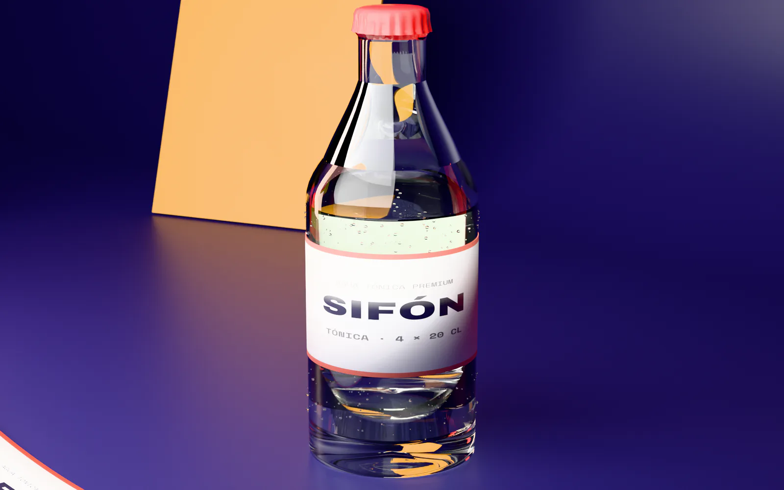 Botella de Tónica Sifón — render de estudio
